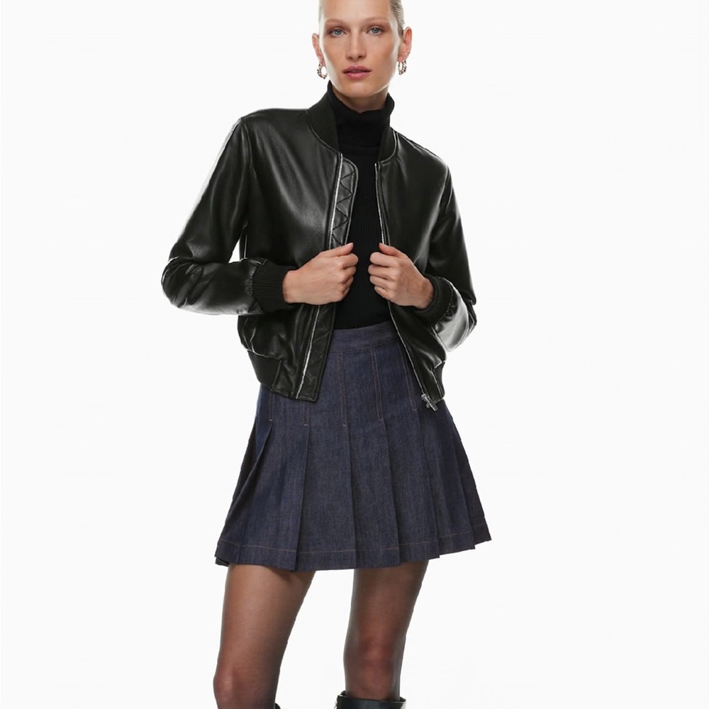 Babaton Black Leather Jacket - Picture 4 of 11